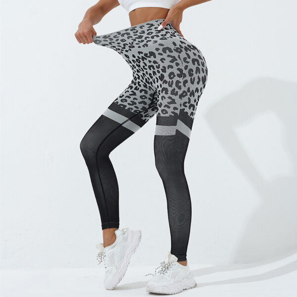 Leopard Print Fitness Pants For Women High Waist Butt Lifting Seamless Leggings Elastic Running Sport Training Yoga Pants Gym Outfits Clothing - Image 3