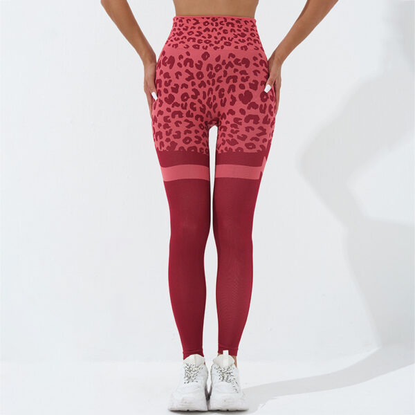 Leopard Print Fitness Pants For Women High Waist Butt Lifting Seamless Leggings Elastic Running Sport Training Yoga Pants Gym Outfits Clothing - Image 4