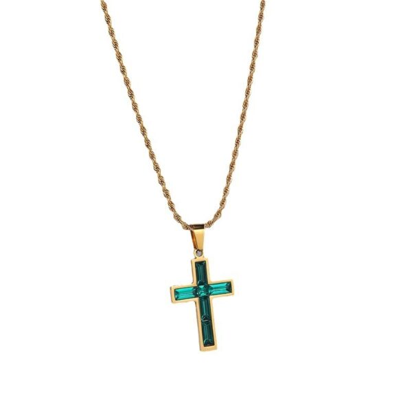 Fashion Jewelry European And American Ing Style Diamond Cross Necklace Unique No Color Fading - Image 9