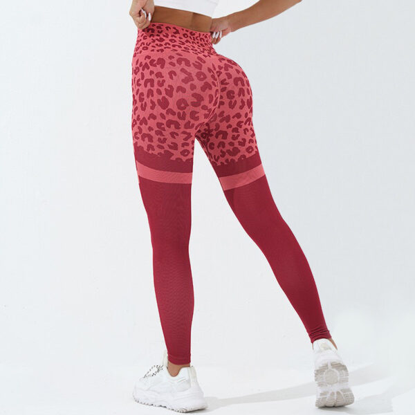 Leopard Print Fitness Pants For Women High Waist Butt Lifting Seamless Leggings Elastic Running Sport Training Yoga Pants Gym Outfits Clothing - Image 5