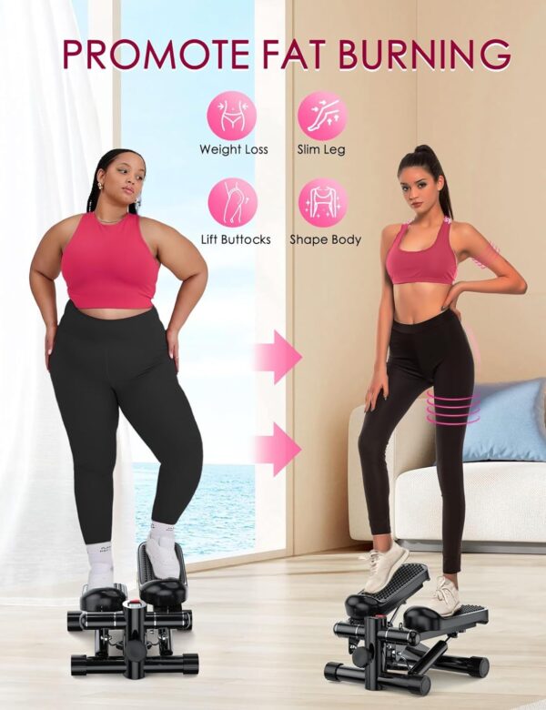 Steppers For Exercise At Home, Space-saving Stair Stepper With Resistance Bands, Mini Stepper For Home And Office Use With 330LBS Loading Capacity - Image 2