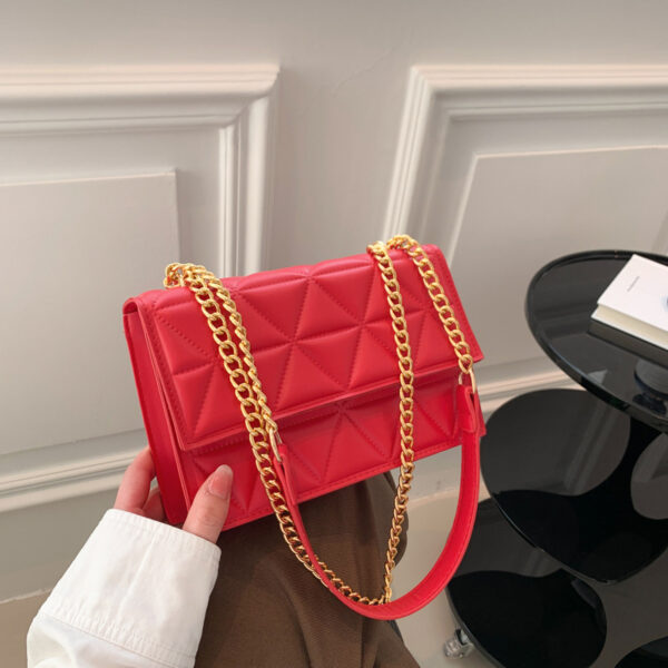 Western Style Rhombus Embroidery Thread Shoulder Messenger Bag - Image 4