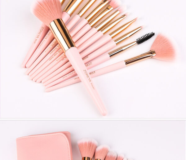 Set of 12 makeup brushes with pointed tail handles - Image 3