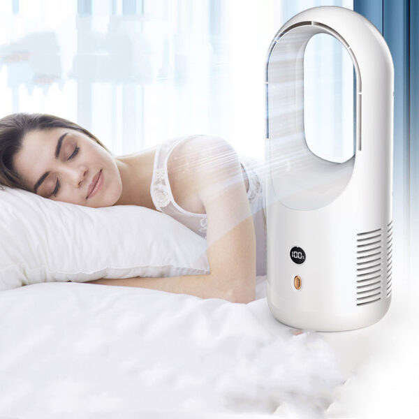 Electric Bladeless Fan Cooler Desktop Portable Usb Rechargable Fan Wireless Led Display Silent 360 Circulation - Image 3