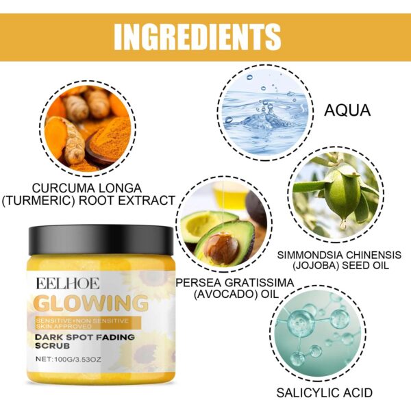 Eelhoe Turmeric Exfoliating Facial Scrub For Deep Cleansing Of Delicate Pores And Beauty Cleansing Treatment - Image 4