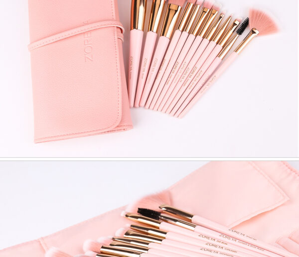 Set of 12 makeup brushes with pointed tail handles - Image 6
