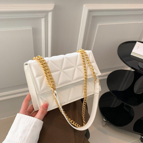 Western Style Rhombus Embroidery Thread Shoulder Messenger Bag - Image 3