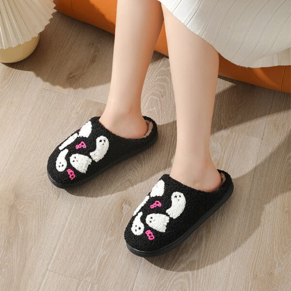 Halloween Cartoon Ghost Cotton Slippers For Women Indoor Non-slip Bedroom Floor Slipper Winter House Shoes - Image 5