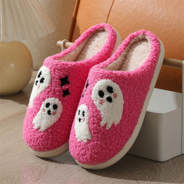 Halloween Cartoon Ghost Cotton Slippers For Women Indoor Non-slip Bedroom Floor Slipper Winter House Shoes - Image 9