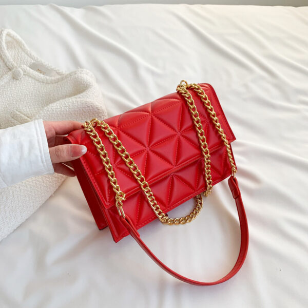 Western Style Rhombus Embroidery Thread Shoulder Messenger Bag - Image 2