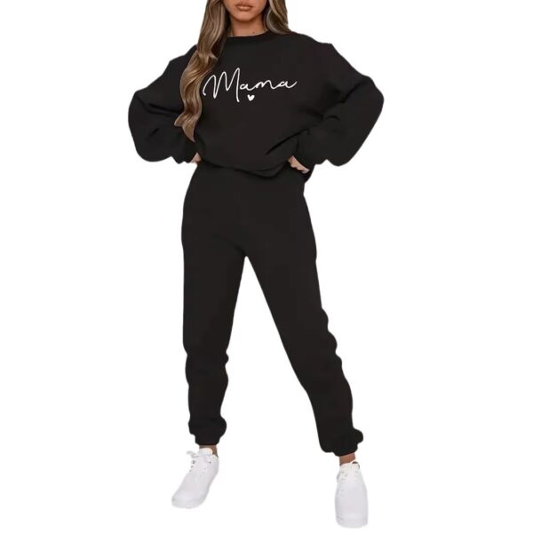 Fleece Letter-printing Printed Hoodie Sweatpants For Women - Image 4