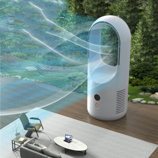 Electric Bladeless Fan Cooler Desktop Portable Usb Rechargable Fan Wireless Led Display Silent 360 Circulation - Image 4