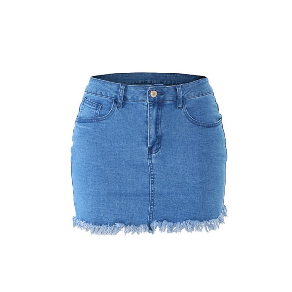 European And American Retro Tassel Denim Skirt Women - Image 2