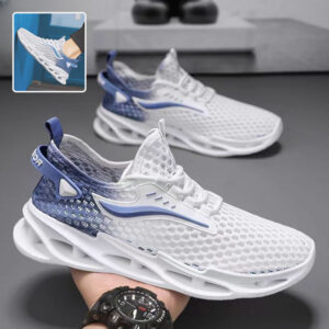 Men's Lace-up Sneakers Mesh Sports ShoesMen's Hollow-sole Low Top Running