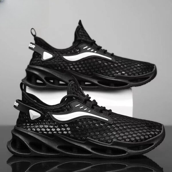 Men's Lace-up Sneakers Mesh Sports ShoesMen's Hollow-sole Low Top Running - Image 3