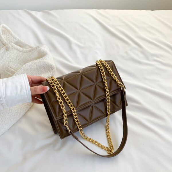 Western Style Rhombus Embroidery Thread Shoulder Messenger Bag - Image 7