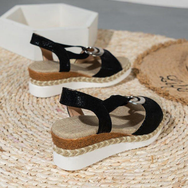 Women's Peep  Wedges Sandals Women's Peep Toe Serpentine With Circle Design Casual Summer Shoes  - Image 10