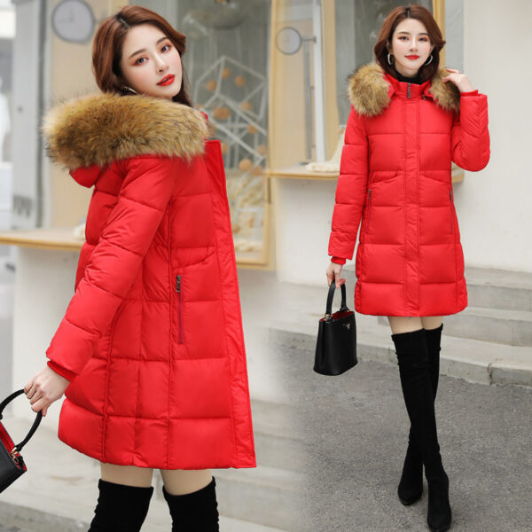 Plus Size Padded Big Fur Collar Quilted Jacket Fashion Jacket - Image 2