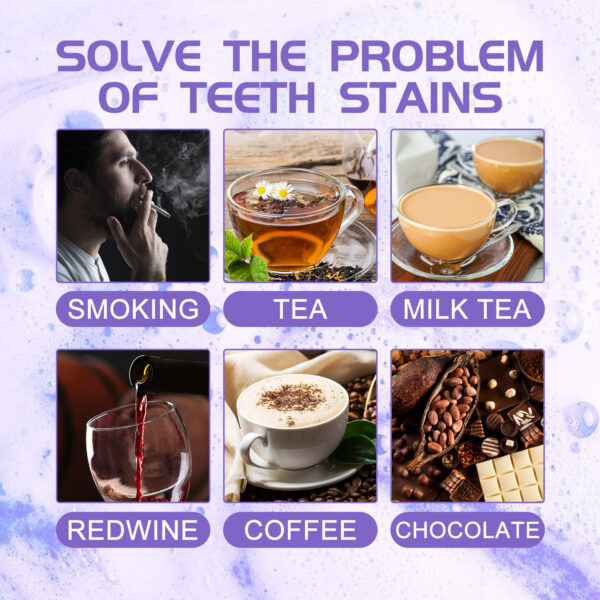 Jaysuing Purple Tooth Whitening Toothpaste, Brightens Teeth Cleans Stains And Relieves Bad Breath Beautiful Teeth Toothpaste - Image 2
