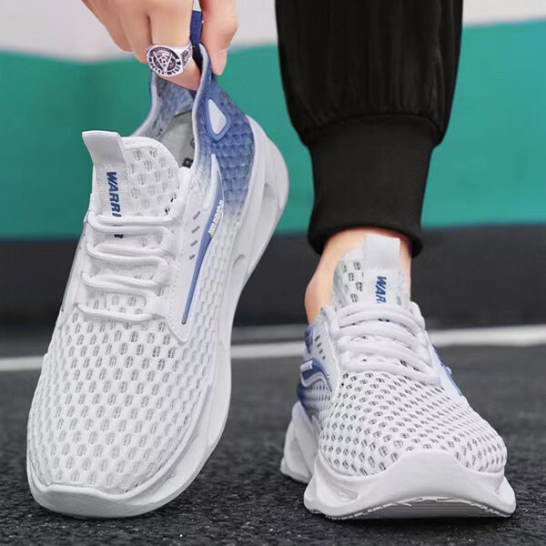 Men's Lace-up Sneakers Mesh Sports ShoesMen's Hollow-sole Low Top Running - Image 9
