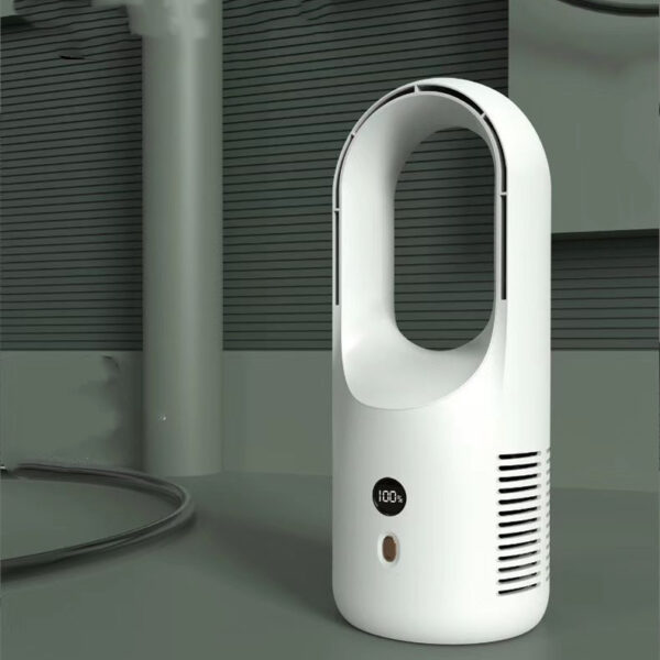Electric Bladeless Fan Cooler Desktop Portable Usb Rechargable Fan Wireless Led Display Silent 360 Circulation - Image 5