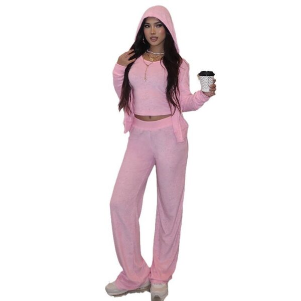 Sportswear Three-piece Zipper Hoodie Top Vest Pants Casual Suit - Image 3